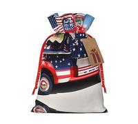 SDEGTHO Camion patriotique du 4 juillet 1 sac fourre-tout en matériau durable 11,9 x 17,5 cm avec cordon de serrage au choix pour cadeau d'Halloween élégant