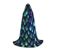 SDEGTHO Cape à capuche 3D avec motif écailles de dragon magique pour adolescents, sorcière, vampire, magicien, bal masqué, équipement de cosplay