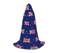 SDEGTHO Cape à capuche avec drapeau de la Nouvelle-Zélande pour adolescentes, sorcière, vampire, magicien, bal masqué, accessoire de cosplay