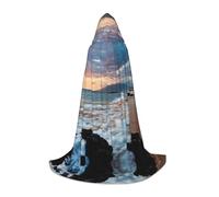 SDEGTHO Cape à capuche Beach Maui Hawaï, coucher de soleil sur la mer, pour adolescent, cosplay, renaissance, foire, gothique, fantaisie, médiévale