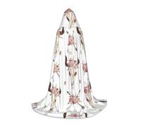 SDEGTHO Cape à capuche blanche avec tête de mort tribale pour adolescent, cosplay, renaissance, foire, gothique, fantaisie, médiévale