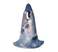 SDEGTHO Cape à capuche de pingouin heureux pour adolescent, costume de cosplay, Renaissance Foire, gothique, fantaisie, médiévale