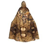 SDEGTHO Cape à capuche Old Stained World Map pour adulte - Costume de sorcière pour homme et femme