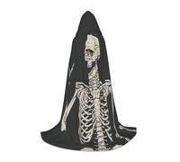 SDEGTHO Cape à capuche pour adolescent - Motif tête de mort - Rock Roll - Pour cosplay, renaissance, foire, gothique, fantaisie, médiévale