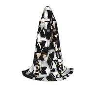 SDEGTHO Cape à capuche tendance moderne noire blanche dorée triangle Halloween longue cape à capuche carnaval cape costumes cape à capuche cape bal masqué