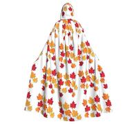 SDEGTHO Cape de magicien gothique avec feuilles d'automne pour bal masqué, costume médiéval d'Halloween
