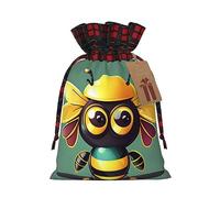 SDEGTHO Cartoon Bee 1 sac fourre-tout en matériau durable 21,1 x 30 cm avec cordon de serrage au choix pour cadeau d'Halloween élégant
