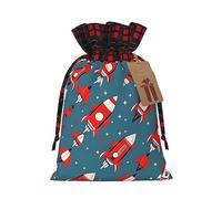 SDEGTHO Cartoon Rockets 1 sac fourre-tout en matériau durable 11,9 x 17,5 cm avec cordon de serrage au choix pour Halloween cadeau élégant