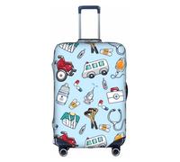 SDEGTHO Cartoon Tools Housse élastique pour valise résistante à la poussière et aux rayures Compatible avec poignée centrale, blanc, XL