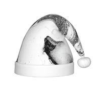 SDEGTHO Chapeau de Noël en marbre noir et blanc pour bébé Père Noël pour fête du Nouvel An Couvre-chef extra épais en fourrure classique