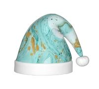 SDEGTHO Chapeau de Père Noël en marbre turquoise doré pour bébé pour fête du Nouvel An, couvre-chefs extra épais en fourrure classique