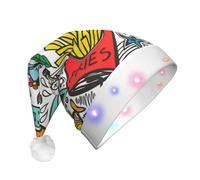 SDEGTHO Chapeau de Père Noël lumineux avec lumières LED clignotantes pour adultes