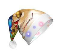 SDEGTHO Chapeau de Père Noël lumineux avec lumières LED clignotantes pour adultes
