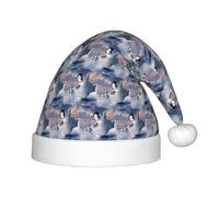 SDEGTHO Chapeau de Père Noël rouge avec pingouin heureux pour enfants