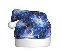 SDEGTHO Chapeau de Père Noël tricoté coloré ciel étoilé océan dauphin 1 pièce bonnet de Noël chapeau elfe crochet bonnet de Noël bonnet de Noël bonnet de fête de Noël casquettes pour adultes femmes