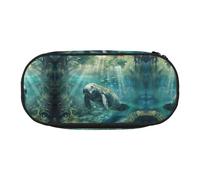 SDEGTHO Crazy Save Manatee Trousse à crayons de grande capacité, multi-usages, trousse à crayons portable, trousse à crayons pour bureau, Noir , Taille unique, Organiseur de sac