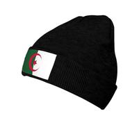 SDEGTHO Drapeau de l'Algérie Bonnet souple unisexe en tricot léger à revers doux et chaud, Noir , Taille unique