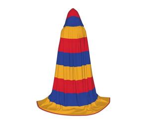 SDEGTHO Drapeau de l'Arménie - Costume de fête d'Halloween - Cape à capuche pour adolescents - Sorcière, vampire, magicien, bal masqué, équipement de cosplay