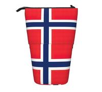 SDEGTHO Étui à crayons télescopique mignon drapeau norvégien, porte-stylo étudiant, rangement de papeterie pour fournitures scolaires universitaires, Noir, One size, Organiseur de sac