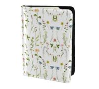 SDEGTHO Étui de passeport avec impression aquarelle d'herbes aromatiques et fleurs pour voyage, accessoire de voyage pour homme et femme, Noir , Taille unique