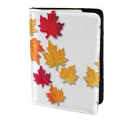 SDEGTHO Étui de passeport avec impression de feuilles d'automne pour voyage, accessoires de voyage pour femmes et hommes, Noir , Taille unique