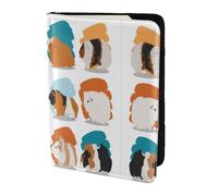 SDEGTHO Étui de passeport avec impression d'illustration de cochon d'Inde, accessoire de voyage pour homme et femme, Noir , Taille unique