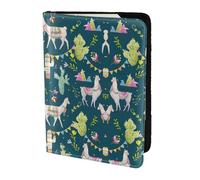 SDEGTHO Étui de passeport avec impression lama, alpaga, cactus tropical, accessoire de voyage pour homme et femme, Noir , Taille unique