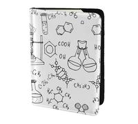 SDEGTHO Étui de passeport imprimé chimie pour voyage indispensable, étui de passeport pour accessoires de voyage pour femmes et hommes, Noir , Taille unique