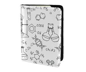 SDEGTHO Étui de passeport imprimé chimie pour voyage indispensable, étui de passeport pour accessoires de voyage pour femmes et hommes, Noir , Taille unique