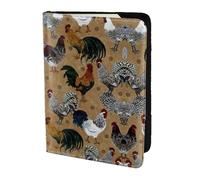 SDEGTHO Étui de passeport imprimé coq et poulet, accessoire de voyage pour homme et femme, Noir , Taille unique