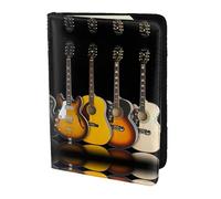 SDEGTHO Étui de passeport imprimé guitare électrique pour voyage indispensable, étui de passeport pour accessoires de voyage pour femmes et hommes, Noir , Taille unique
