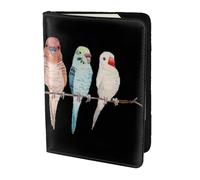 SDEGTHO Étui de passeport imprimé perroquets colorés sur arbre pour voyage indispensable, étui de passeport pour accessoires de voyage pour femmes et hommes, Noir , Taille unique