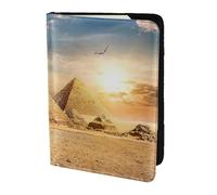 SDEGTHO Étui de passeport imprimé pyramide égyptienne dans le désert - Accessoire de voyage pour homme et femme, Noir , Taille unique