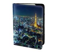 SDEGTHO Étui de passeport imprimé Tokyo City pour voyage indispensable, étui de passeport pour accessoires de voyage pour femmes et hommes, Noir , Taille unique