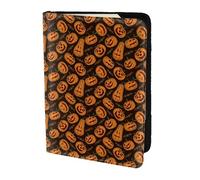 SDEGTHO Étui portefeuille en cuir de vache avec imprimé citrouille d'Halloween - Accessoires indispensables pour homme et femme, Noir , Taille unique