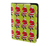 SDEGTHO Étui portefeuille en cuir de vache avec imprimé Père Noël mignon pour passeport, accessoires indispensables pour homme et femme, Noir , Taille unique