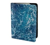 SDEGTHO Étui portefeuille en cuir de vache pour passeport - Accessoires indispensables pour homme et femme - Motif Sea Seen from The Top, Noir , Taille unique