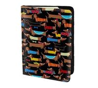 SDEGTHO Étui portefeuille en cuir de vachette avec impression « I Love My Dog Teckels » - Accessoires indispensables pour homme et femme, Noir , Taille unique