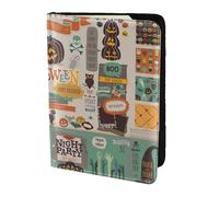 SDEGTHO Étui portefeuille en cuir de vachette pour passeport pour Halloween, scrapbooking, accessoires indispensables pour homme et femme, Noir , Taille unique