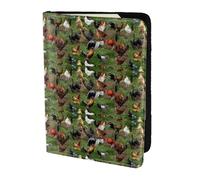 SDEGTHO Étui portefeuille pour passeport en cuir de vache avec impression d'animaux de la ferme, accessoires indispensables pour homme et femme, Noir , Taille unique