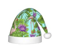 SDEGTHO Flamingo Love Flowers Bonnet de Noël pour bébé Père Noël pour fête du Nouvel An Extra épais Fourrure classique