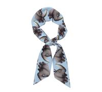 SDEGTHO Foulard élégant en soie d'automne pour femme avec imprimé rhinocéros en colère - Léger et respirant - Cadeau pour usage quotidien, Noir , taille unique