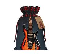 SDEGTHO Guitares électriques orange 1 sac fourre-tout en matériau durable 21,1 x 30 cm avec cordon de serrage au choix pour Halloween cadeau élégant