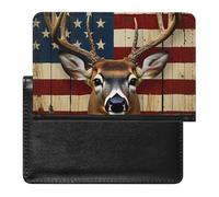 SDEGTHO Housse de protection pour documents de voyage en bois avec drapeau des États-Unis et passeport pour voyages internationaux et vacances