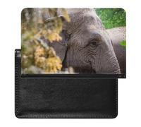 SDEGTHO Housse de protection pour documents de voyage Motif éléphant gris mystérieux Pour les voyages internationaux et les vacances