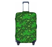 SDEGTHO Housse de valise élastique à paillettes pour la Saint-Patrick, résistante à la poussière, aux rayures, convient aux bagages à poignée centrale pour les voyages, blanc, S