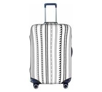 SDEGTHO Housse de valise élastique à rayures triangulaires avec motif bohème résistant à la poussière et aux rayures, s'adapte aux poignées centrales des bagages pour les voyages, blanc, XL