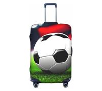 SDEGTHO Housse de valise élastique avec impression ballon de football, résistante à la poussière, aux rayures, s'adapte aux bagages à poignée centrale pour les voyages, blanc, XL
