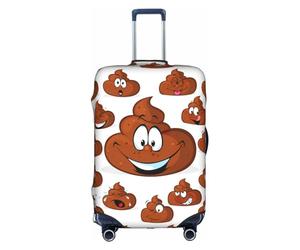 SDEGTHO Housse de valise élastique avec impression de crottes amusantes, anti-poussière, résistante aux rayures, s'adapte à la poignée centrale des bagages pour les voyages, blanc, S