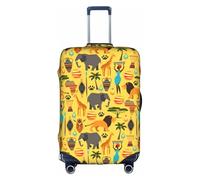 SDEGTHO Housse de valise élastique avec impression éléphant africain, anti-poussière, résistante aux rayures, convient pour les voyages, blanc, XL